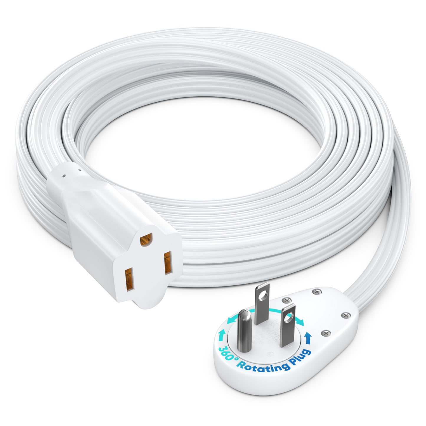 1-Outlet Rotating Flat Extension Cord 14 Gauge
