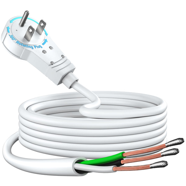 360 Rotating Flat Plug Extension Cord 3 Prong Pigtail End