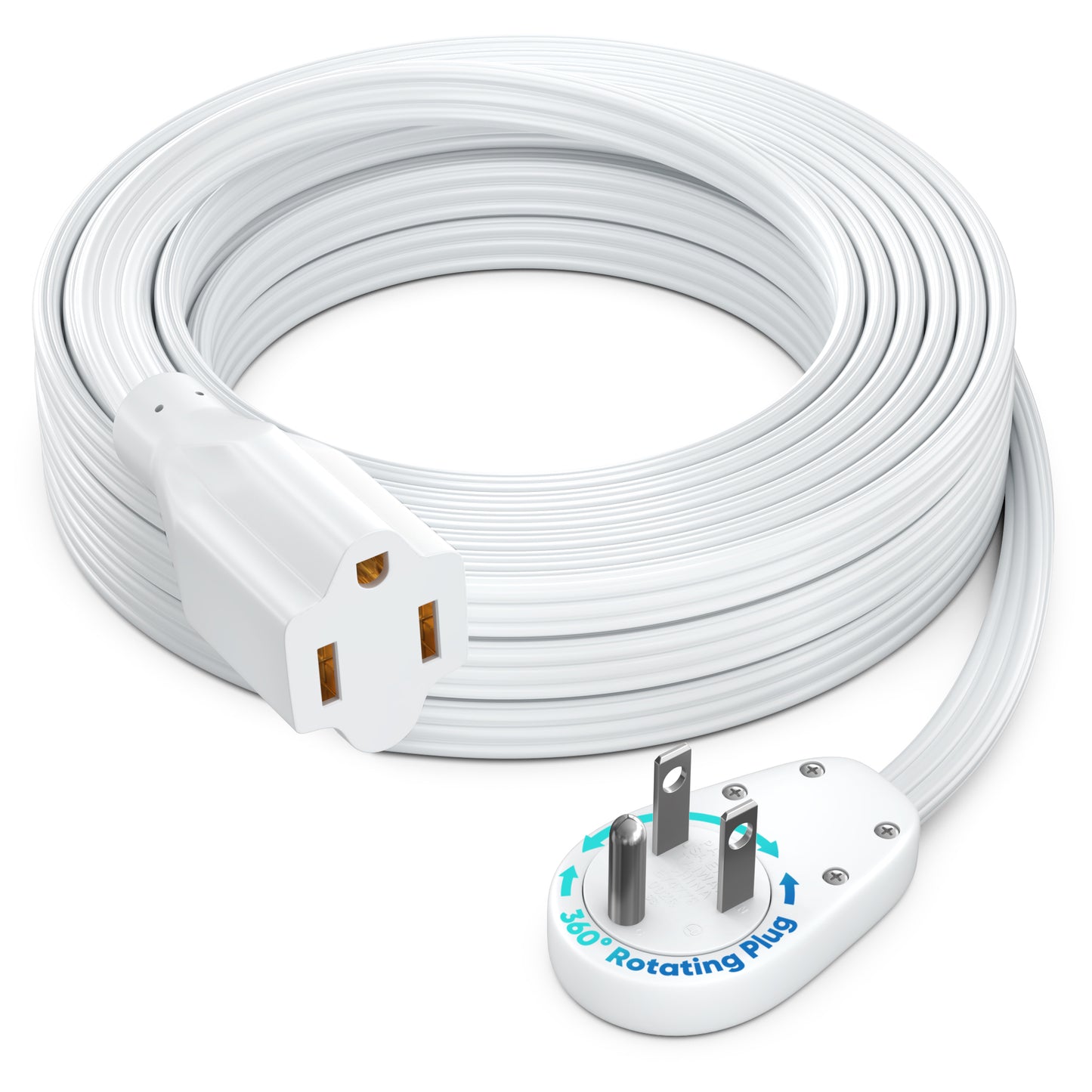 1-Outlet Rotating Flat Extension Cord 14 Gauge