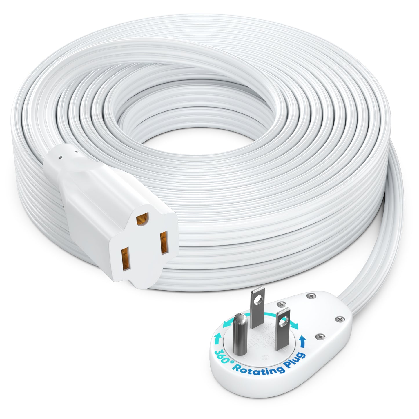 1-Outlet Rotating Flat Extension Cord 14 Gauge