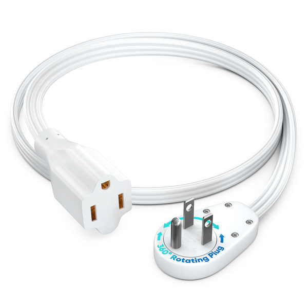 1-Outlet Rotating Flat Extension Cord 14 Gauge