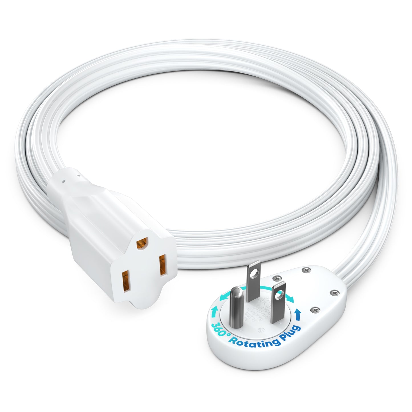 1-Outlet Rotating Flat Extension Cord 14 Gauge
