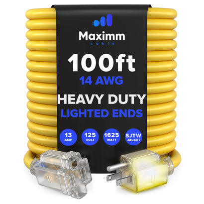 1-Outlet Lighted End Extension Cord 14 Gauge