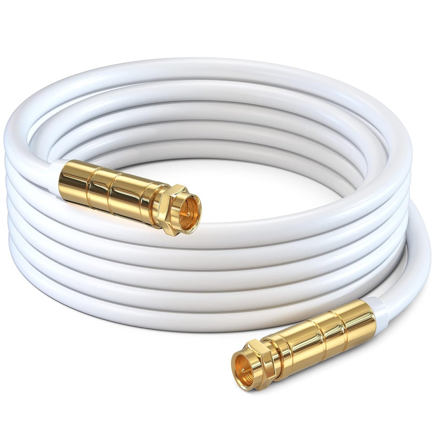 RG6 COAXIAL Cable - Quad Shielded Non-Oxygen Copper Cable Wire for TV, Internet & More - Flexible Coax Cable Cord