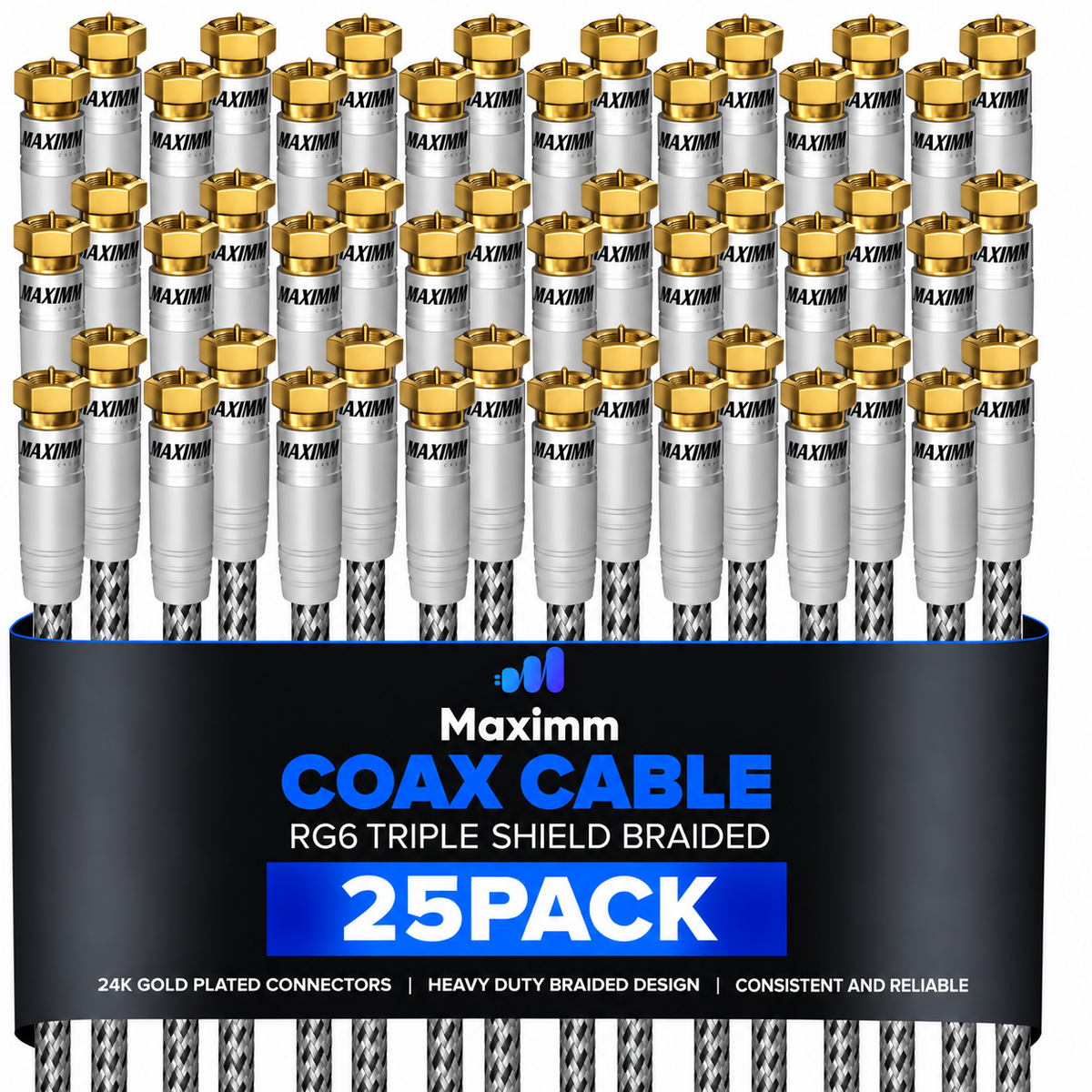Coaxial Cable Braided 25 Pack
