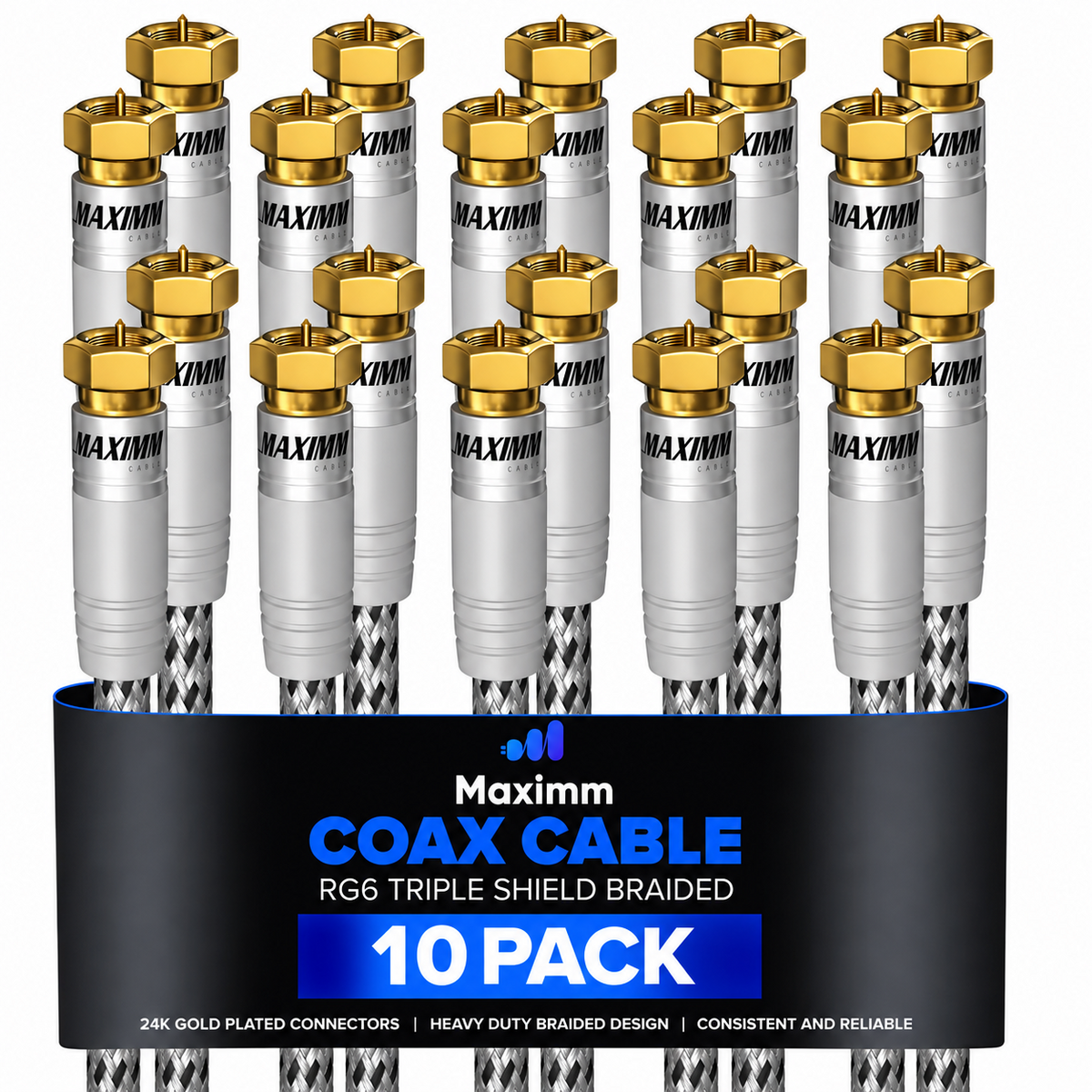 Coaxial Cable Braided 10 Pack